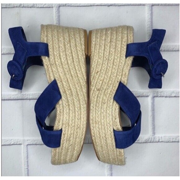 Halogen Emery Platform Espadrille Sandal In Navy Suede Women's Size 9 New - Picture 4 of 9